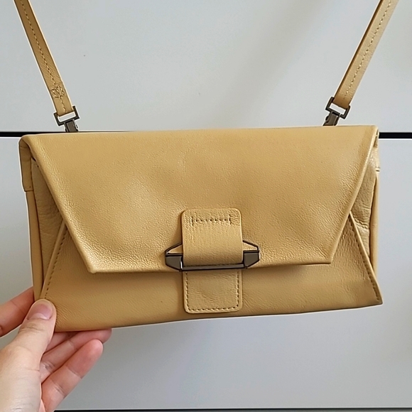 NWOT Kooba Envelope Ruby Leather Crossbody in Yellow - Picture 2 of 8